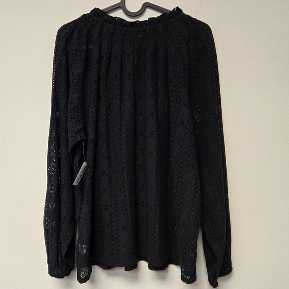 Old Navy Split-neck Lace Top Black L - Picture 5 of 12